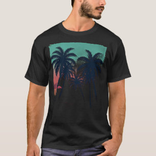 Ewiger Sommer Vaporwave Tropischer Sonnenuntergang T-Shirt