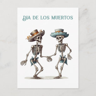 Ewiger Tanz Dia de los Muertos Calaveras Postkarte