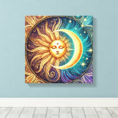Ewiger Tanz von Sonne und Mond Leinwanddruck (Insitu (Holzboden))