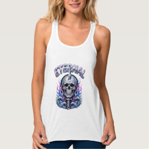 Ewiger Totenkopf Cyberpunk Feuer Tank Top
