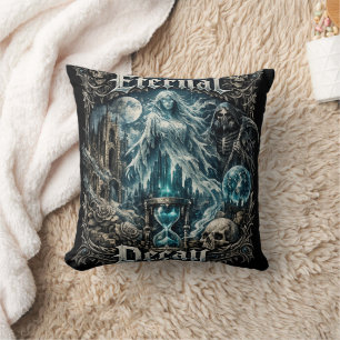 Ewiger Verfall Gothic Geist Stundenglas Dunkle Fan Kissen