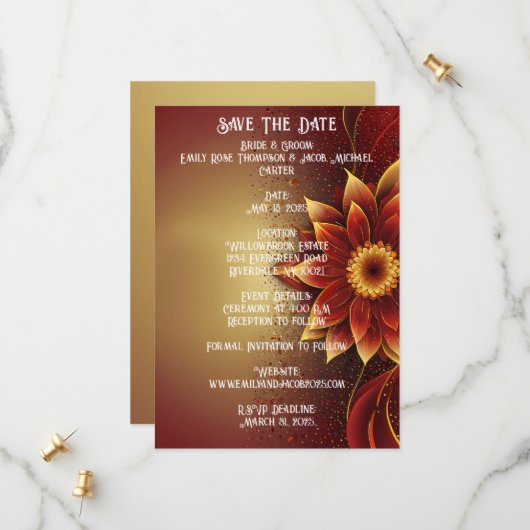 Ewiges Blut Eine zeitlose Feier der Liebe Save The Date (Vorderseite/Rückseite Beispiel)