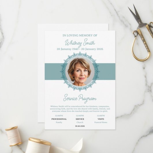 Ewiges Gnaden-Gedenkgottesdienst-Programm Programm (Vorderseite/Rückseite Beispiel)