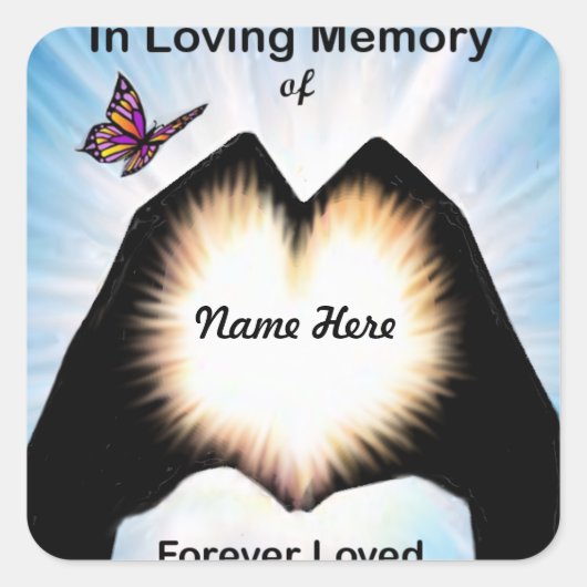 Ewiges Handherz Quadratischer Aufkleber (Vorderseite)