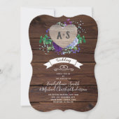 Ewiges Herz Hochzeit Einladung rustikale blaue Blu (Vorderseite)