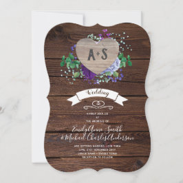 Ewiges Herz Hochzeit Einladung rustikale blaue Blu