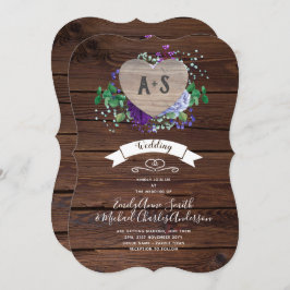 Ewiges Herz Hochzeit Einladung rustikale blaue Blu