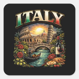 Ewiges Italien Quadratischer Aufkleber