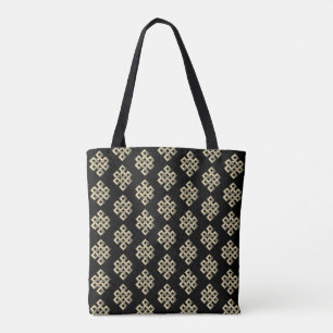 Ewiges Knotenmuster auf Schwarz Tasche