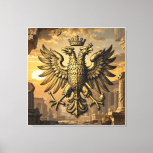Ewiges Königreich-Adlersymbol vor einem Sonnenunte Leinwanddruck
