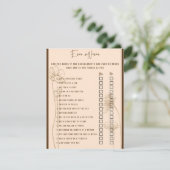 Ewiges oder Nie-Junggeselinnen-Abschied-Spiel Begleitkarte (Stehend Vorderseite)