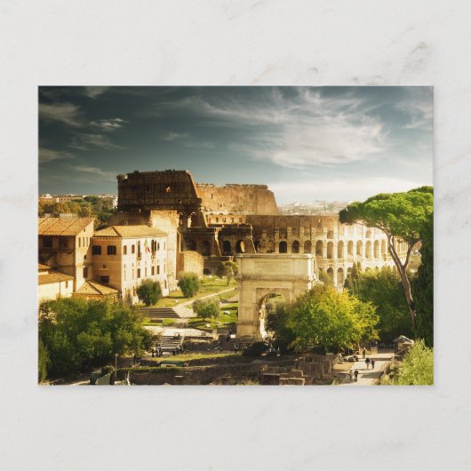 Ewiges Rom angesichts Colosseum Postkarte (Vorderseite)