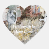 Ewiges Schweigen im Friedhof Herz-Aufkleber (Vorderseite)