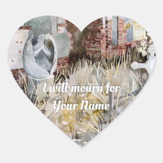 Ewiges Schweigen im Friedhof Herz-Aufkleber (Vorderseite)