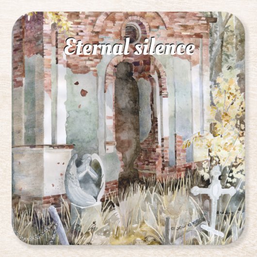 Ewiges Schweigen im Friedhof Rechteckiger Pappuntersetzer (Vorderseite)