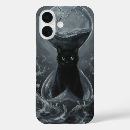 Ewiges Stundenglas: Die schwarze Katze der Zeit Case-Mate iPhone Hülle (Rückseite)