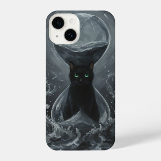 Ewiges Stundenglas: Die schwarze Katze der Zeit iPhone 14 Hülle