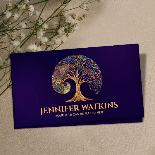 Ewiges Wachstum - Spiralbaum mit goldenem Verhältn Visitenkarte