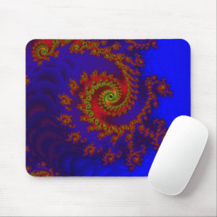 Ewigkeit   Kunst des blauen und roten Fraktals Mousepad