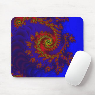 Ewigkeit | Kunst des blauen und roten Fraktals Mousepad