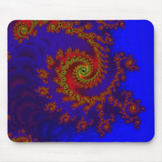 Ewigkeit | Kunst des blauen und roten Fraktals Mousepad (Vorne)