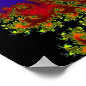 Ewigkeit | Kunst des blauen und roten Fraktals Poster (Ecke)