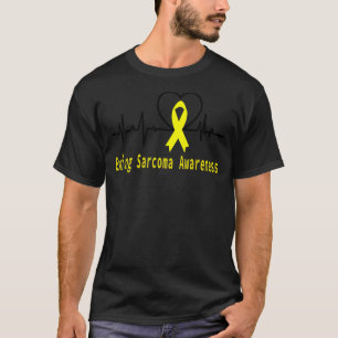 Ewing Sarcomare Awareness Heartbeat Gelbe Unterstü T-Shirt