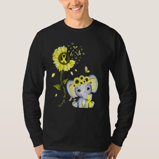 Ewings Sarcoma Awareness Yellow Hippie Sunflower E T-Shirt (Vorderseite)