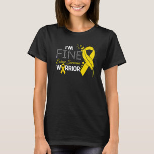 Ewings Sarcoma Warrior I'm Fine Feather T-Shirt