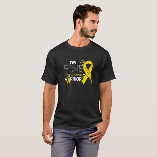 Ewings Sarcoma Warrior I'm Fine Feather T-Shirt (Vorne ganz)