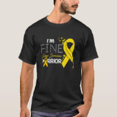 Ewings Sarcoma Warrior I'm Fine Feather T-Shirt (Vorderseite)