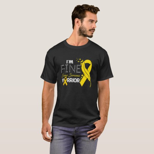 Ewings Sarcoma Warrior I'm Fine Feather T-Shirt (Vorne ganz)