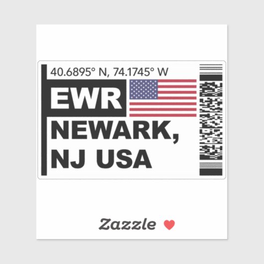 EWR Newark Boarding Pass - New Jersey Travel Aufkleber (Blatt)