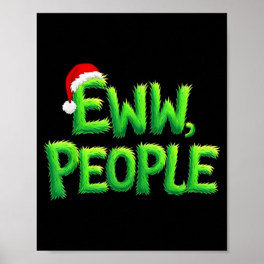 Eww People Santa Hat Funny Christmas Mens Womens K Poster (Vorne)