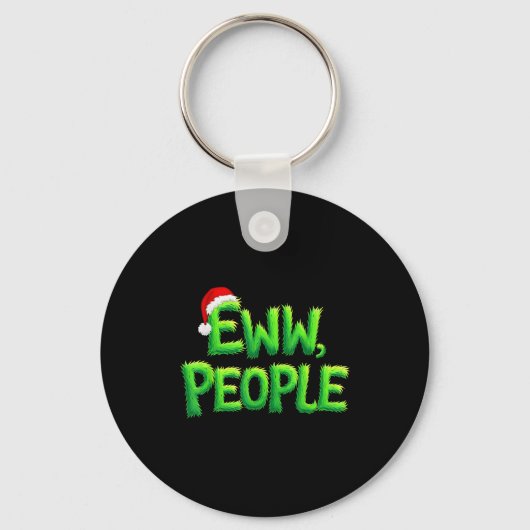 Eww People Santa Hat Funny Christmas Mens Womens K Schlüsselanhänger (Vorderseite)