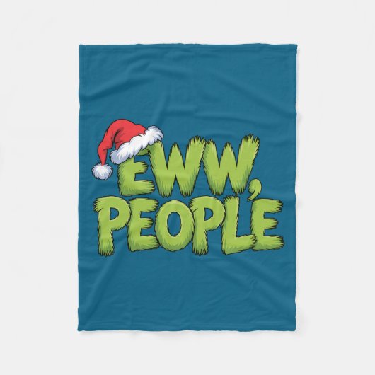 Eww People Santa Hat Green Funny Christmas Men Wom Fleecedecke (Vorderseite)