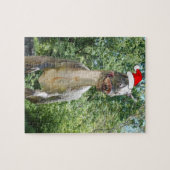 EX Dinosr mit einem Santa Claus Hat Puzzle (Horizontal)