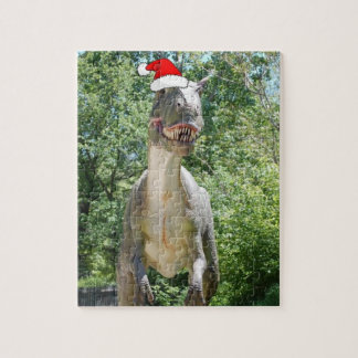 EX Dinosr mit einem Santa Claus Hat Puzzle
