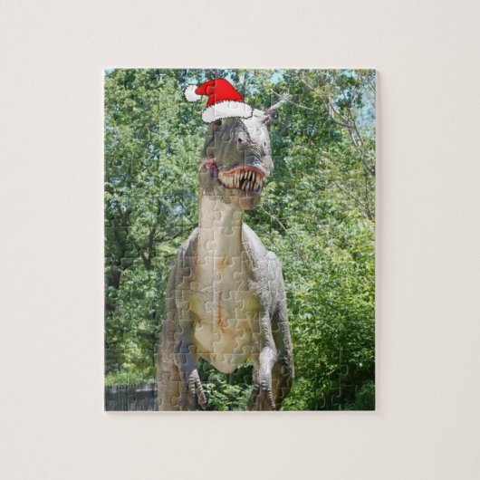 EX Dinosr mit einem Santa Claus Hat Puzzle (Vertikal)