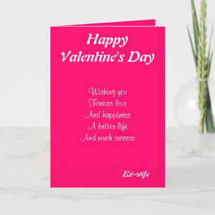 Ex-Ehefrau am Valentinstag Feiertagskarte