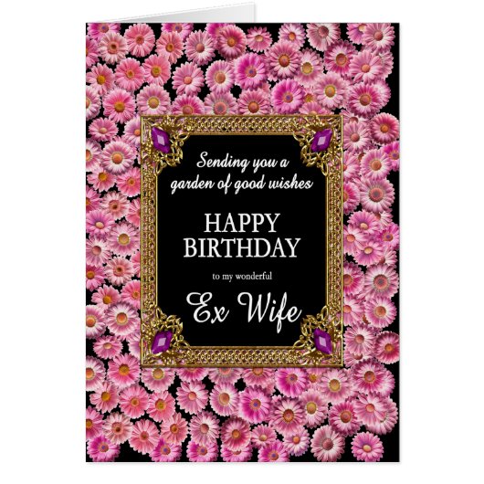 Ex Ehefrau Birthday Pink Daisies (Vorne)
