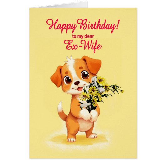 Ex-Ehefrau Geburtstag Welpe und Blume (Vorne)