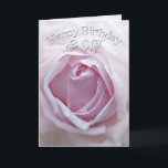 Ex-Ehefrau, Geburtstagskarte mit rosa Rosa Karte<br><div class="desc">Ein zartes,  blassrosa Rosa erhob sich nah auf. Eine wunderschöne Geburtstagskarte,  die Sie anpassen können,  um Ihre eigenen Gefühle zu vermitteln.</div>