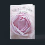 Ex-Ehefrau, Geburtstagskarte mit rosa Rosa Karte<br><div class="desc">Ein zartes,  blassrosa Rosa erhob sich nah auf. Eine wunderschöne Geburtstagskarte,  die Sie anpassen können,  um Ihre eigenen Gefühle zu vermitteln.</div>