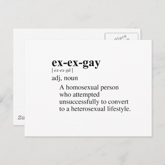 EX-EX-GAY POSTKARTE (Vorne/Hinten)