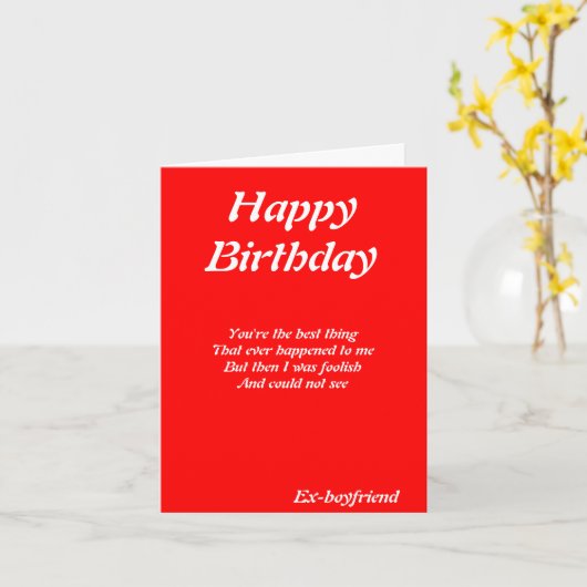 Ex-Freund Geburtstagskarten Karte (Gelbe Blume)