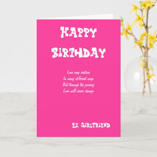 Ex Freundin Geburtstagskarten Karte (Gelbe Blume)