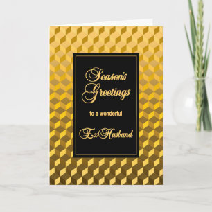 Ex Husband Frohe Festtage Golden Effect Blocks Feiertagskarte