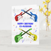 Ex Husband Guitars Birthday Card Karte (Gelbe Blume)