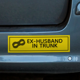 "EX-HUSBAND IN TRUNK" Funny Autoaufkleber